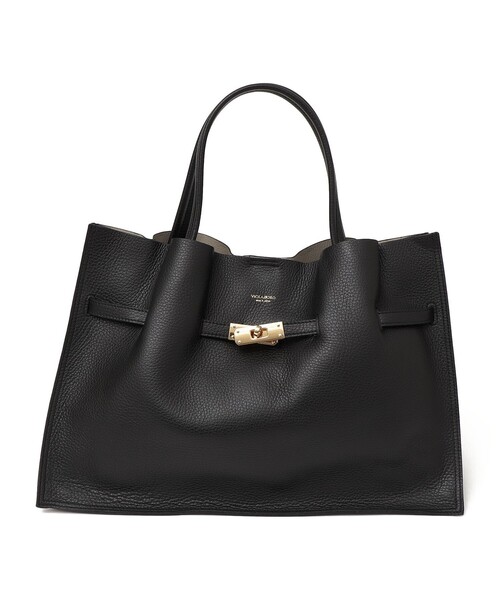 VIOLAd'ORO(ヴィオラドーロ)の「VIOLAd’ORO:W フェイス トート(L)(トートバッグ・レディース・ブラック/ブラウン系その他/ベージュ・ONE SIZE)」の1枚目の写真