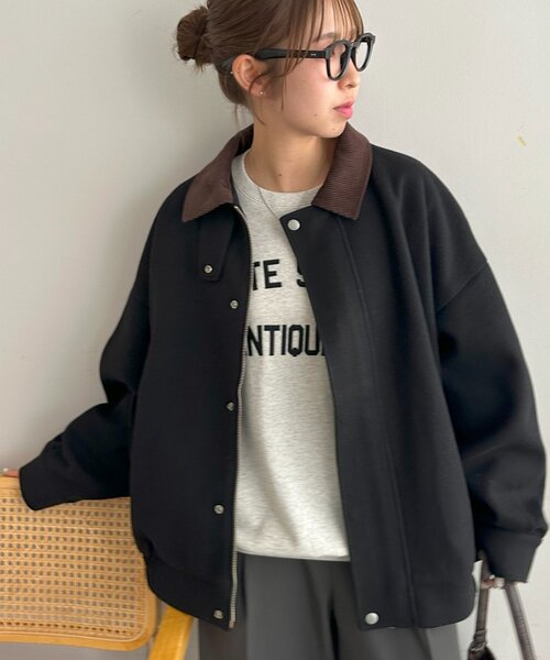 セール】【ユニセックス】中空糸衿配色ジャケット（ブルゾン