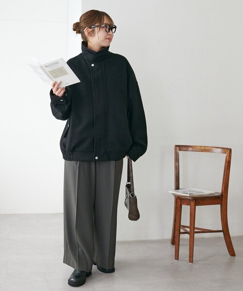 週末限定価格DISCOAT 中空糸衿配色ジャケット ユニセックス】中空糸衿配色ジャケット（ブルゾン）｜DISCOAT（ディス