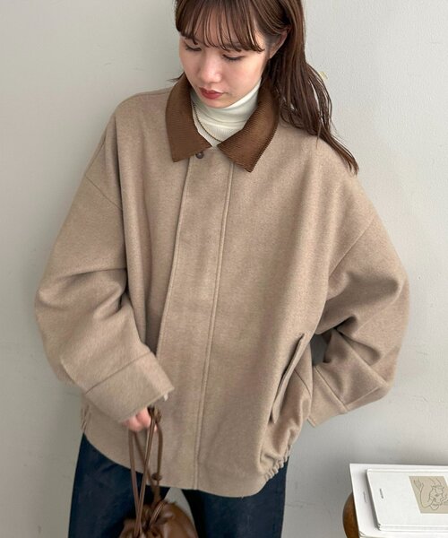 週末限定価格DISCOAT 中空糸衿配色ジャケット ユニセックス】中空糸衿配色ジャケット（ブルゾン）｜DISCOAT（ディス