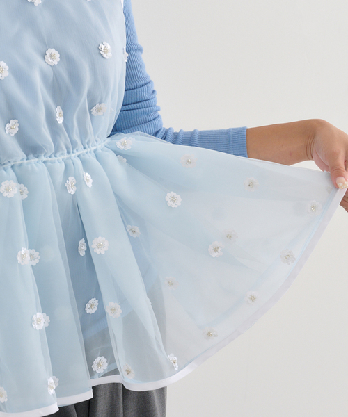 U by SPICK&SPAN（ユーバイスピックアンドスパン）の「フラワースパンコールブラウス（シャツ/ブラウス・レディース・サックスブルー/ホワイト・FREE）」の21枚目の写真