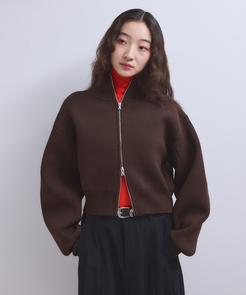 【アダムエロペ】ショートジャカードドライバーズニット セール】【WEB限定】ショートジャカードドライバーズニット