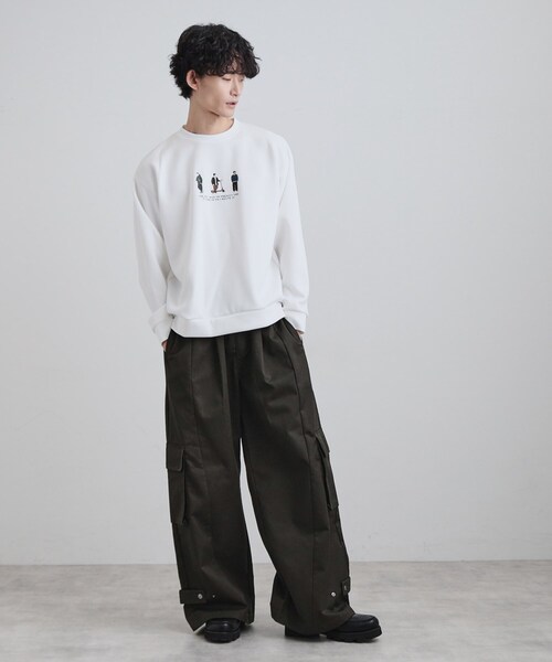 tk.TAKEO KIKUCHI（ティーケータケオキクチ）の「ピープル刺繍スウェット（スウェット・メンズ・ホワイト/ライトグリーン/ブラック・02/03/04）」の5枚目の写真