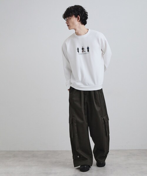 tk.TAKEO KIKUCHI（ティーケータケオキクチ）の「ピープル刺繍スウェット（スウェット・メンズ・ホワイト/ライトグリーン/ブラック・02/03/04）」の6枚目の写真