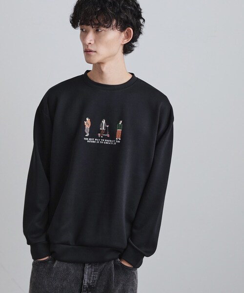 tk.TAKEO KIKUCHI（ティーケータケオキクチ）の「ピープル刺繍スウェット（スウェット・メンズ・ホワイト/ライトグリーン/ブラック・02/03/04）」の8枚目の写真