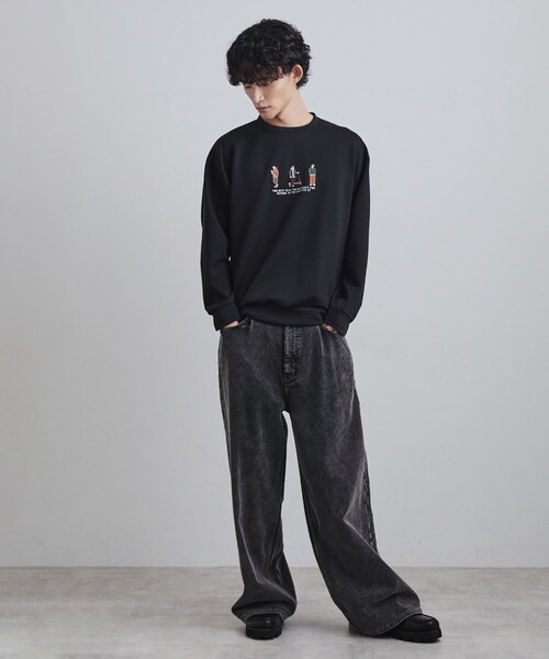 tk.TAKEO KIKUCHI（ティーケータケオキクチ）の「ピープル刺繍スウェット（スウェット・メンズ・ホワイト/ライトグリーン/ブラック・02/03/04）」の10枚目の写真