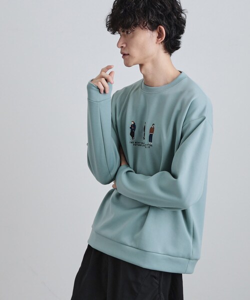 tk.TAKEO KIKUCHI（ティーケータケオキクチ）の「ピープル刺繍スウェット（スウェット・メンズ・ホワイト/ライトグリーン/ブラック・02/03/04）」の12枚目の写真