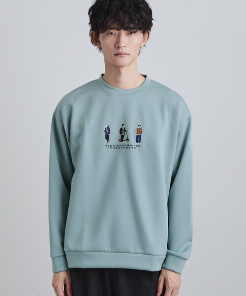 tk.TAKEO KIKUCHI（ティーケータケオキクチ）の「ピープル刺繍スウェット（スウェット・メンズ・ホワイト/ライトグリーン/ブラック・02/03/04）」の16枚目の写真