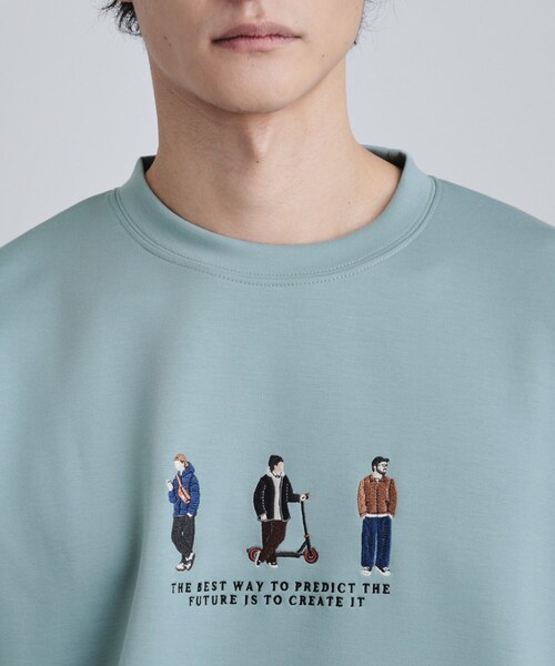 tk.TAKEO KIKUCHI（ティーケータケオキクチ）の「ピープル刺繍スウェット（スウェット・メンズ・ホワイト/ライトグリーン/ブラック・02/03/04）」の19枚目の写真