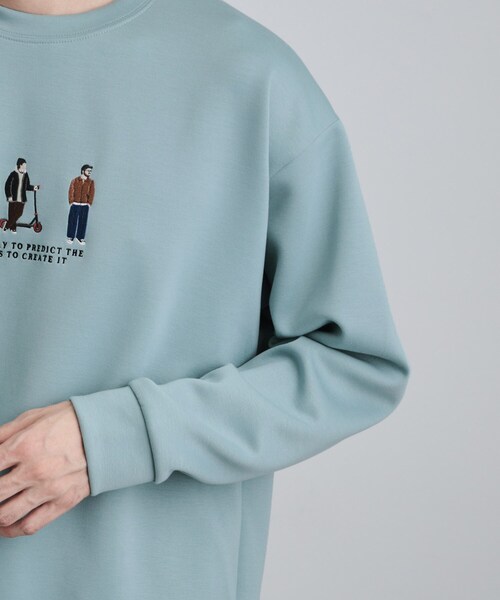 tk.TAKEO KIKUCHI（ティーケータケオキクチ）の「ピープル刺繍スウェット（スウェット・メンズ・ホワイト/ライトグリーン/ブラック・02/03/04）」の20枚目の写真