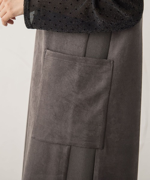 Droite lautreamont（ドロワットロートレアモン）の「マシュマロスウェードワンピース≪手洗い可能≫（ワンピース・レディース・ベージュ/チャコールグレー・M/S）」の16枚目の写真