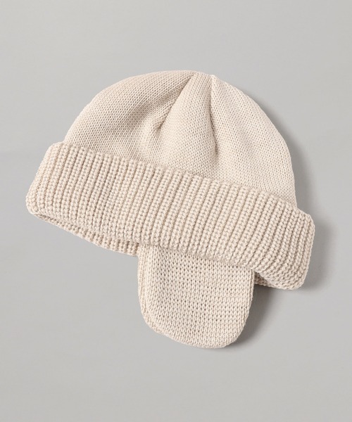 KIJIMA TAKAYUKI（キジマ　タカユキ）の「MERINO WOOL EAR WATCH CAP MKNY252008（キャップ・レディース・ベージュ/グレー/ブラック・ONE SIZE）」の3枚目の写真
