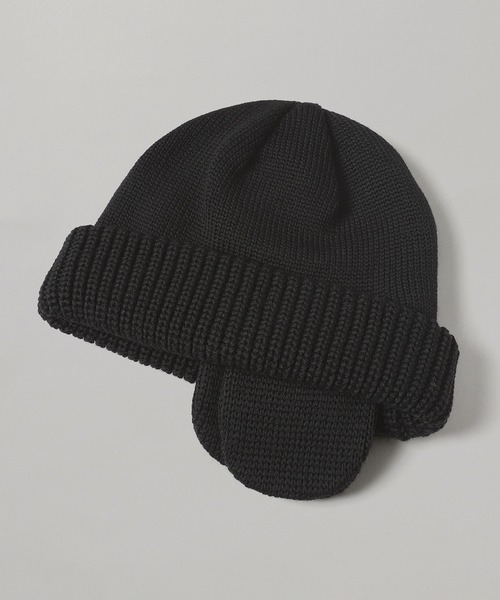 KIJIMA TAKAYUKI（キジマ　タカユキ）の「MERINO WOOL EAR WATCH CAP MKNY252008（キャップ・レディース・ベージュ/グレー/ブラック・ONE SIZE）」の2枚目の写真