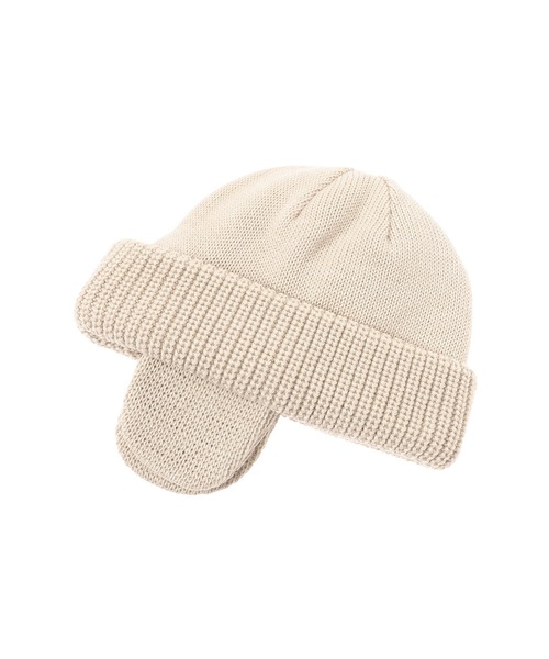 KIJIMA TAKAYUKI（キジマ　タカユキ）の「MERINO WOOL EAR WATCH CAP MKNY252008（キャップ・レディース・ベージュ/グレー/ブラック・ONE SIZE）」の4枚目の写真