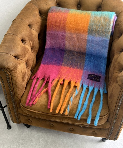 cepo（セポ）の「バルキーチェックマフラー（マフラー・レディース・ブラウン/ブラック/マルチ・FREE）」の4枚目の写真