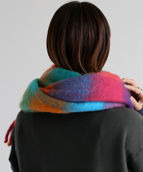 cepo（セポ）の「バルキーチェックマフラー（マフラー・レディース・ブラウン/ブラック/マルチ・FREE）」の8枚目の写真