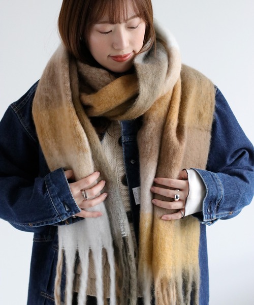 cepo（セポ）の「バルキーチェックマフラー（マフラー・レディース・ブラウン/ブラック/マルチ・FREE）」の12枚目の写真