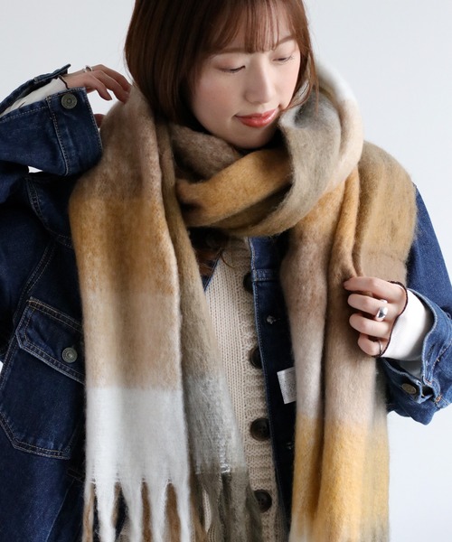 cepo（セポ）の「バルキーチェックマフラー（マフラー・レディース・ブラウン/ブラック/マルチ・FREE）」の13枚目の写真