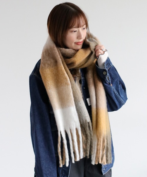 cepo（セポ）の「バルキーチェックマフラー（マフラー・レディース・ブラウン/ブラック/マルチ・FREE）」の14枚目の写真