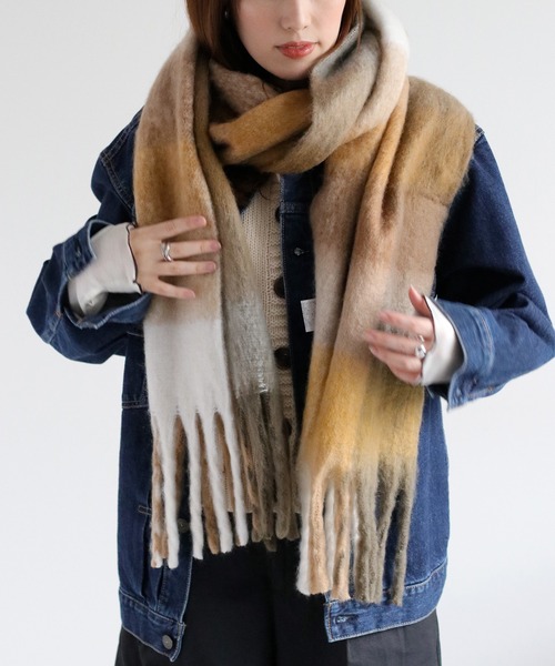 cepo（セポ）の「バルキーチェックマフラー（マフラー・レディース・ブラウン/ブラック/マルチ・FREE）」の17枚目の写真