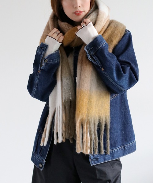 cepo（セポ）の「バルキーチェックマフラー（マフラー・レディース・ブラウン/ブラック/マルチ・FREE）」の18枚目の写真