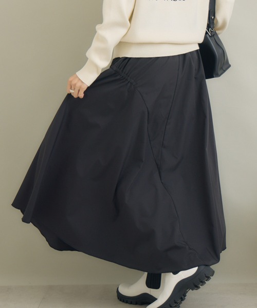 KATHARINE ROSS(キャサリンロス)の「【KATHARINE ROSS】イレギュラーギャザースカート(スカート・レディース・グレイッシュベージュ/ブラック・FREE)」の8枚目の写真