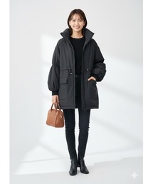 Day and Grade（デイアンドグレイド）の「【都会的なモノトーンカラー】洗練ミドル丈ドロスト中綿コート（ダウンジャケット/コート）」