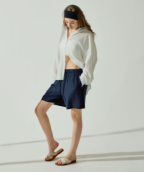 VIKINI VENDER（ビキニベンダー）の「デルラリネンバンディング5部パンツ - ネイビー（その他パンツ・レディース・その他・ONE SIZE）」の7枚目の写真