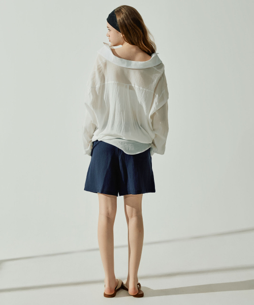 VIKINI VENDER(ビキニベンダー)の「デルラリネンバンディング5部パンツ - ネイビー(その他パンツ・レディース・その他・ONE SIZE)」の6枚目の写真