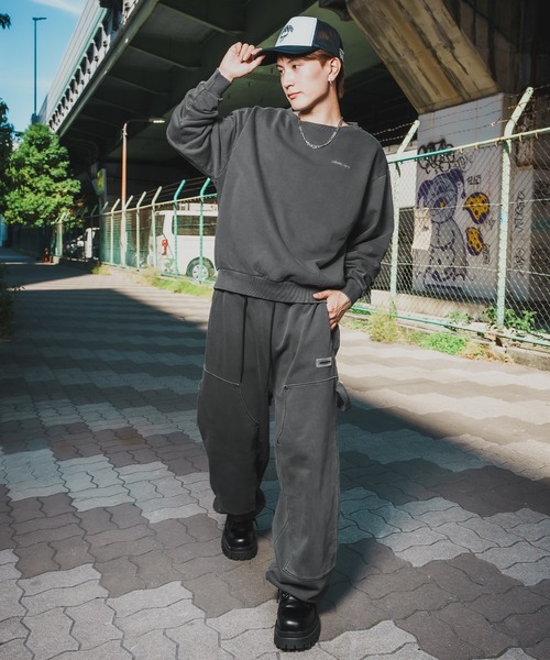 SIDEWAY STANCE(サイドウェイスタンス)の「【SIDEWAY STANCE】ピグメント スウェット プルオーバー トレーナー(スウェット・メンズ・ブラウン/ブラック・MEDIUM/SMALL/X-LARGE/LARGE)」の6枚目の写真