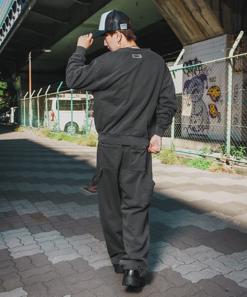 SIDEWAY STANCE(サイドウェイスタンス)の「【SIDEWAY STANCE】ピグメント スウェット プルオーバー トレーナー(スウェット・メンズ・ブラウン/ブラック・MEDIUM/SMALL/X-LARGE/LARGE)」の7枚目の写真