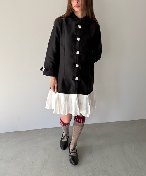 SANSeLF（サンセルフ）の「【SANSeLF】 リボンデコレートワンピース サテンライク saw25a058（ワンピース・レディース・ブラック・FREE）」の9枚目の写真