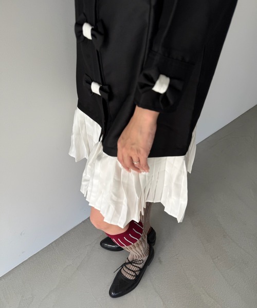 SANSeLF（サンセルフ）の「【SANSeLF】 リボンデコレートワンピース サテンライク saw25a058（ワンピース・レディース・ブラック・FREE）」の11枚目の写真