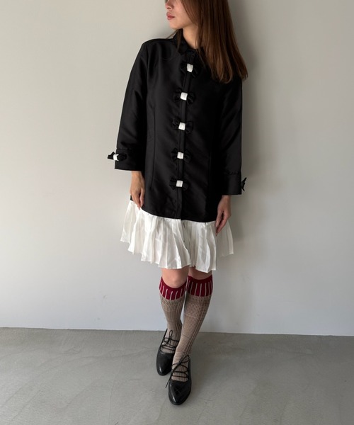 SANSeLF（サンセルフ）の「【SANSeLF】 リボンデコレートワンピース サテンライク saw25a058（ワンピース・レディース・ブラック・FREE）」の12枚目の写真