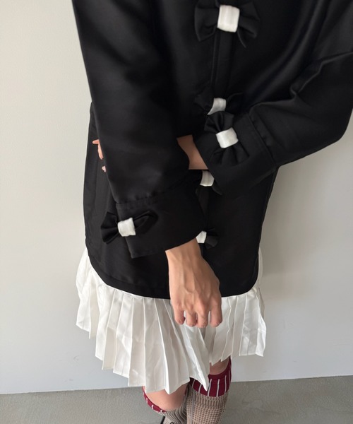 SANSeLF（サンセルフ）の「【SANSeLF】 リボンデコレートワンピース サテンライク saw25a058（ワンピース・レディース・ブラック・FREE）」の13枚目の写真