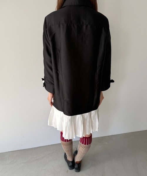 SANSeLF（サンセルフ）の「【SANSeLF】 リボンデコレートワンピース サテンライク saw25a058（ワンピース・レディース・ブラック・FREE）」の15枚目の写真