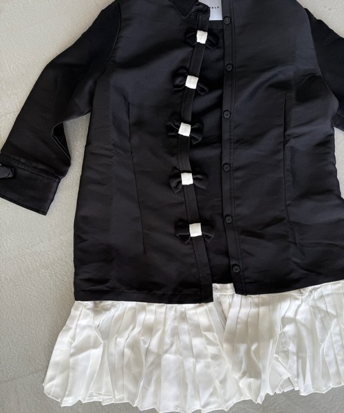 SANSeLF（サンセルフ）の「【SANSeLF】 リボンデコレートワンピース サテンライク saw25a058（ワンピース・レディース・ブラック・FREE）」の16枚目の写真