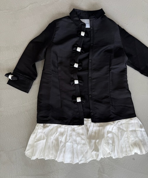 SANSeLF（サンセルフ）の「【SANSeLF】 リボンデコレートワンピース サテンライク saw25a058（ワンピース・レディース・ブラック・FREE）」の17枚目の写真