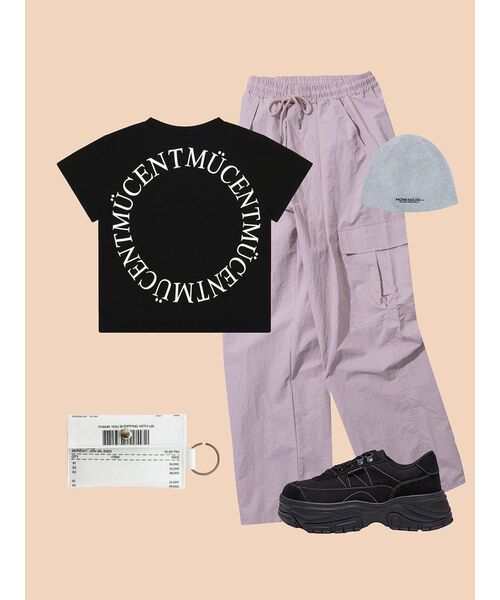 MUCENT(ムセント)の「シグネチャーバックラウンド円形ロゴクロップ半袖Tシャツ(ブラック)(Tシャツ/カットソー・レディース・その他・FREE)」の8枚目の写真