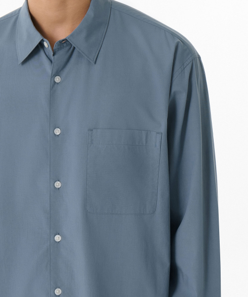 MUSINSA STANDARD（ムシンサスタンダード）の「リラックスドCRシャツ[ダスティスカイブルー]（シャツ/ブラウス・メンズ・その他・XX-LARGE/SMALL/MEDIUM/LARGE/X-LARGE）」の4枚目の写真