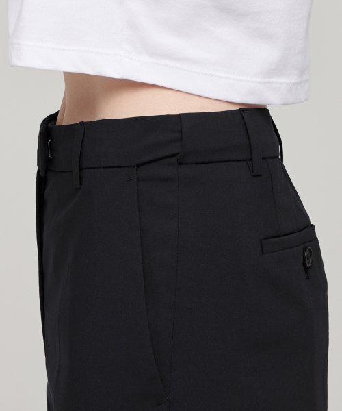 MUSINSA STANDARD WOMAN（ムシンサスタンダードウーマン）の「[クールタンダード] ウィメンズ ストレート ヒドゥンバンディング スラックス [ブラック]（スラックス・レディース・その他・24/25/26/28/27/29/30/31/32/34）」の5枚目の写真