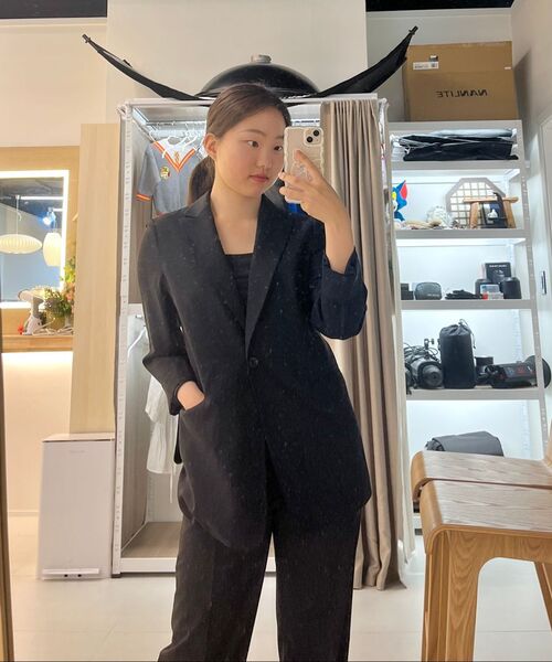 MUSINSA STANDARD WOMAN（ムシンサスタンダードウーマン）の「[クールタンダード] ウィメンズ ストレート ヒドゥンバンディング スラックス [ブラック]（スラックス・レディース・その他・24/25/26/28/27/29/30/31/32/34）」の9枚目の写真
