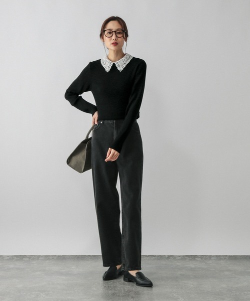 セール】メルティレース襟2WAYプルオーバー/579672（ニット/セーター