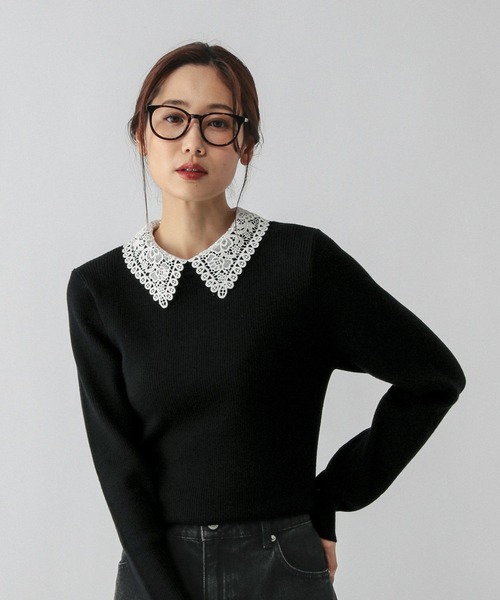 メル41690です メルティレース襟2WAYプルオーバー/579672（ニット/セーター）｜GLOBAL