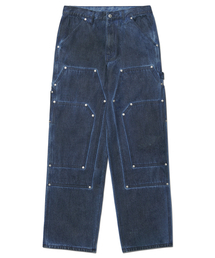 NOMANUAL（NOMANUAL）の「TRIPLE KNEE DYED WORK PANTS - DYED BLUE（デニムパンツ）」