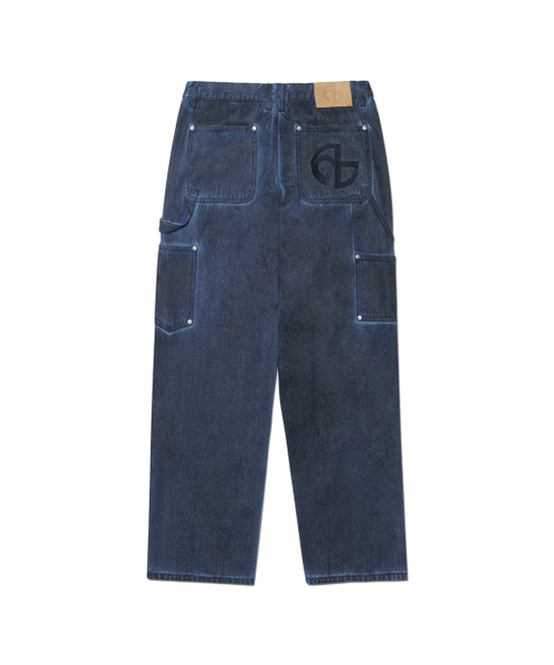 NOMANUAL(NOMANUAL)の「TRIPLE KNEE DYED WORK PANTS - DYED BLUE(デニムパンツ・レディース・その他・SMALL/MEDIUM/LARGE)」の2枚目の写真
