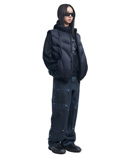 NOMANUAL(NOMANUAL)の「TRIPLE KNEE DYED WORK PANTS - DYED BLUE(デニムパンツ・レディース・その他・SMALL/MEDIUM/LARGE)」の5枚目の写真