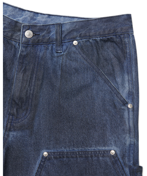 NOMANUAL(NOMANUAL)の「TRIPLE KNEE DYED WORK PANTS - DYED BLUE(デニムパンツ・レディース・その他・SMALL/MEDIUM/LARGE)」の7枚目の写真