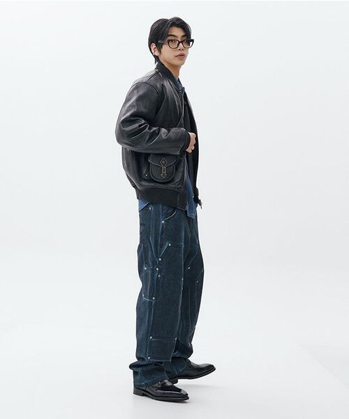 NOMANUAL(NOMANUAL)の「TRIPLE KNEE DYED WORK PANTS - DYED BLUE(デニムパンツ・レディース・その他・SMALL/MEDIUM/LARGE)」の12枚目の写真