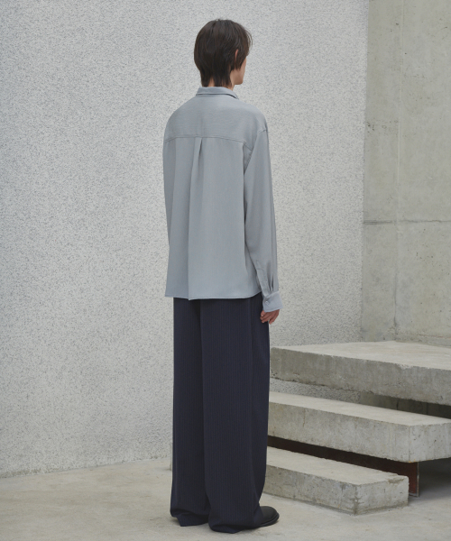 GLW(ジーエルダブリュ)の「ツータックワイドストライプスラックスネイビー(スラックス・レディース・その他・LARGE/SMALL/MEDIUM)」の5枚目の写真